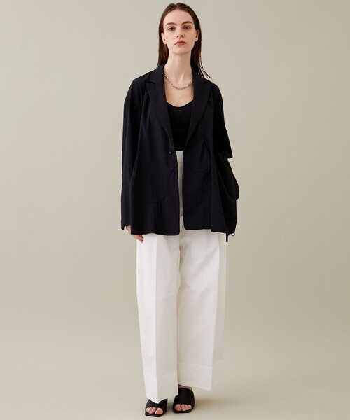 極美品 アンスリード UN3D. ウェーブラインシャツジャケット ブラック 36 UN3D./アンスリード】ウェーブラインシャツジャケット（その他アウター