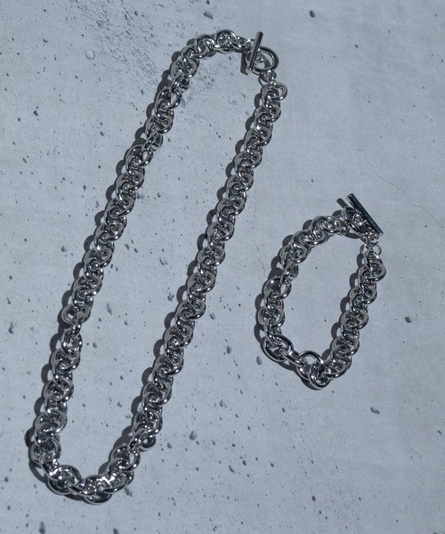 JOHN'S CLOSET(ジョンズクローゼット)の「【40】〔2点セット〕デザインチェーン ネックレス &ブレスレット ペアセット(ネックレス・メンズ・G/E/H/A/D/C/B/F・FREE)」の3枚目の写真