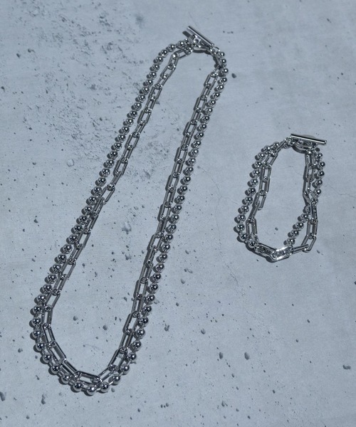 JOHN'S CLOSET(ジョンズクローゼット)の「【40】〔2点セット〕デザインチェーン ネックレス &ブレスレット ペアセット(ネックレス・メンズ・G/E/H/A/D/C/B/F・FREE)」の4枚目の写真