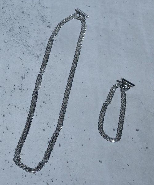 JOHN'S CLOSET(ジョンズクローゼット)の「【40】〔2点セット〕デザインチェーン ネックレス &ブレスレット ペアセット(ネックレス・メンズ・G/E/H/A/D/C/B/F・FREE)」の5枚目の写真