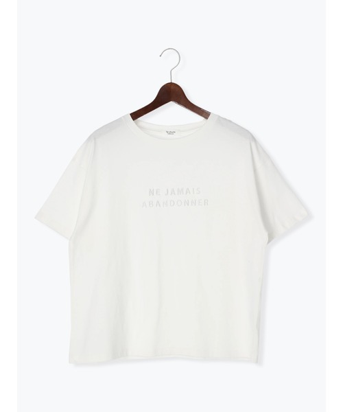 Te chichi TERRASSE(テチチテラス)の「立体刺繍ロゴTシャツ(Tシャツ/カットソー・レディース・グレー/オフホワイト/サックスブルー・F)」の2枚目の写真