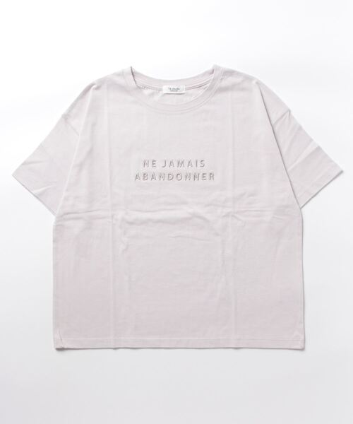 Te chichi TERRASSE(テチチテラス)の「立体刺繍ロゴTシャツ(Tシャツ/カットソー・レディース・グレー/オフホワイト/サックスブルー・F)」の14枚目の写真