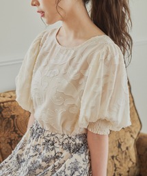 idem | sheer jacquard volume blouse/シアージャガードブラウス【idem×MERY】(Tシャツ/カットソー)