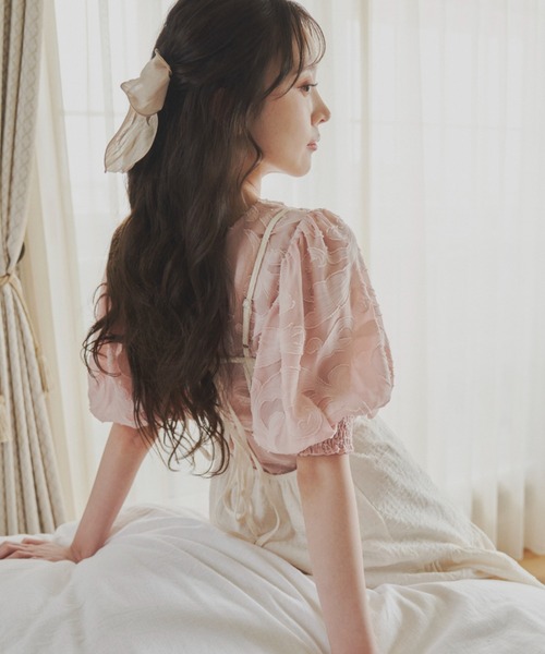 idem（イデム）の「sheer jacquard volume blouse/シアージャガードブラウス【idem×MERY】（Tシャツ/カットソー・レディース・ピンク/アイボリー/ブラック・FREE）」の20枚目の写真