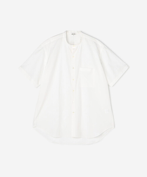 Morris & Sons（モリスアンドサンズ）の「MORRIS & SONS | スヴィンコットン 半袖バンドカラーシャツ MEN（シャツ/ブラウス・メンズ・ベージュ/ホワイト/グリーン・2/3/1）」の2枚目の写真