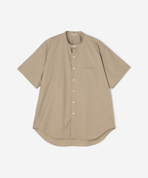 Morris & Sons（モリスアンドサンズ）の「MORRIS & SONS | スヴィンコットン 半袖バンドカラーシャツ MEN（シャツ/ブラウス・メンズ・ベージュ/ホワイト/グリーン・2/3/1）」の6枚目の写真