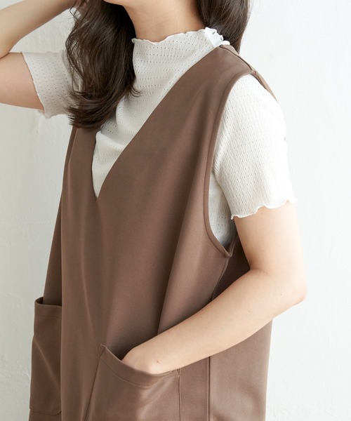 ikka（イッカ）の「ジャンスカメローインナーアンサンブル（ワンピース・レディース・グリーン/ブラウン/ブラック・M/S/L）」の13枚目の写真