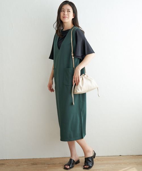 ikka（イッカ）の「ジャンスカメローインナーアンサンブル（ワンピース・レディース・グリーン/ブラウン/ブラック・M/S/L）」の9枚目の写真