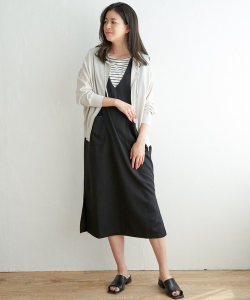 ikka（イッカ）の「ジャンスカメローインナーアンサンブル（ワンピース・レディース・グリーン/ブラウン/ブラック・M/S/L）」の4枚目の写真