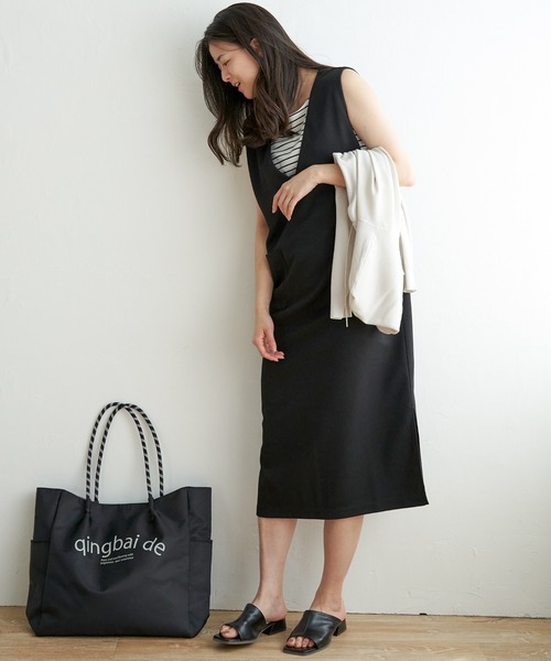 ikka（イッカ）の「ジャンスカメローインナーアンサンブル（ワンピース・レディース・グリーン/ブラウン/ブラック・M/S/L）」の5枚目の写真