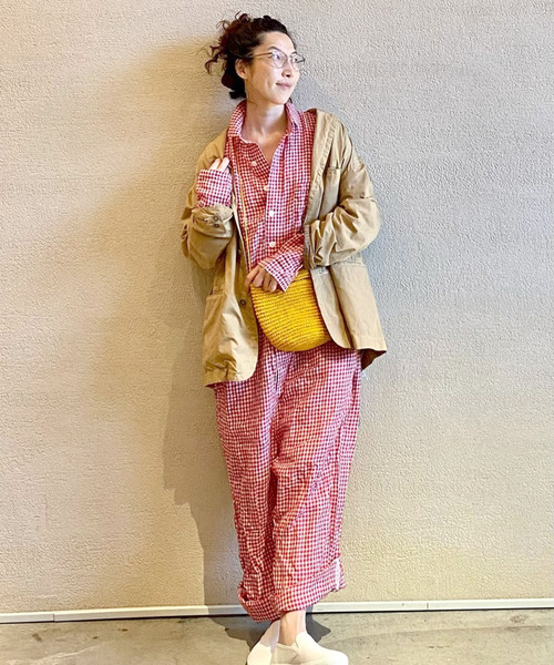 新品　jsluxe ☆ リネンギンガムオールインワン セール】リネンギンガム オールインワン（つなぎ/オールインワン