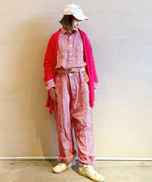 セール】リネンギンガム オールインワン（つなぎ/オールインワン