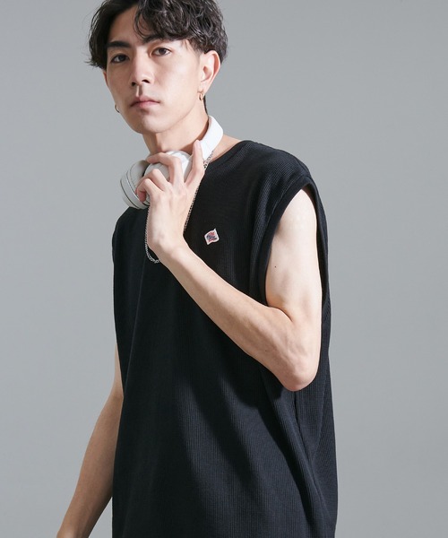 JEMORGAN（ジェーイーモーガン）の「『JEMORGAN LONG JOHNS/ジェーイーモーガンロングジョーンズ』T/Cワッフルノースリーブ【+】（タンクトップ・メンズ・ブラック/ネイビー/オフホワイト/グリーン/サンドベージュ・M/L/XL）」の3枚目の写真