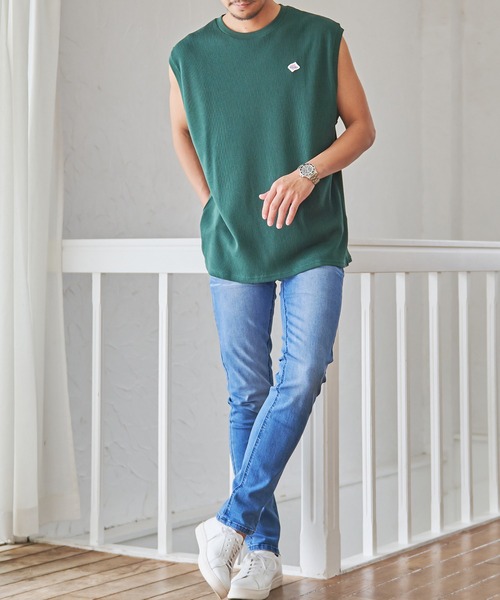 JEMORGAN（ジェーイーモーガン）の「『JEMORGAN LONG JOHNS/ジェーイーモーガンロングジョーンズ』T/Cワッフルノースリーブ【+】（タンクトップ・メンズ・ブラック/ネイビー/オフホワイト/グリーン/サンドベージュ・M/L/XL）」の19枚目の写真