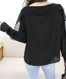 MODE ROBE（モードローブ）の「シフォンデザインショルダートップス（Tシャツ/カットソー）」