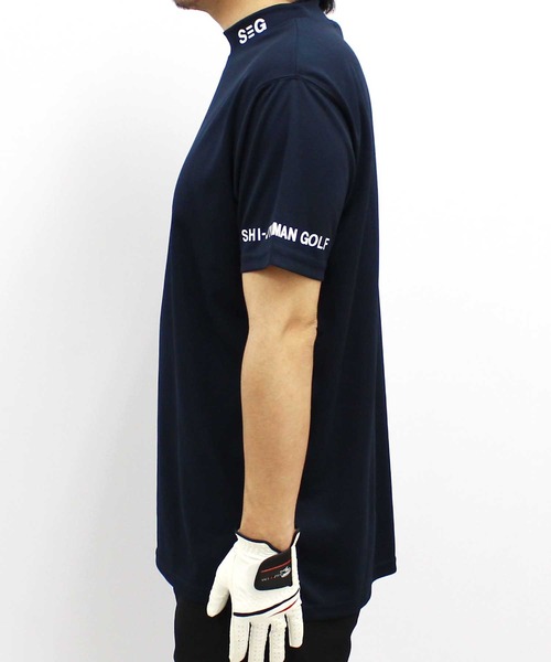 SHISKY（シスキー）の「【GOLF】ゴルフウェア　接触冷感モックネックT（ゴルフグッズ・メンズ・ネイビー/イエロー/ブラック・M/L/XL）」の12枚目の写真