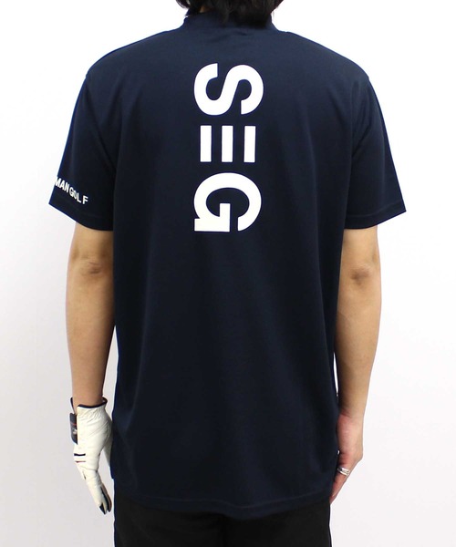 SHISKY（シスキー）の「【GOLF】ゴルフウェア　接触冷感モックネックT（ゴルフグッズ・メンズ・ネイビー/イエロー/ブラック・M/L/XL）」の15枚目の写真