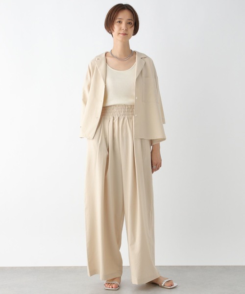 LEPSIM（レプシィム）の「開襟シャツSS　961205（シャツ/ブラウス・レディース・カーキブラウン/アイボリー/ブラック・FREE）」の6枚目の写真