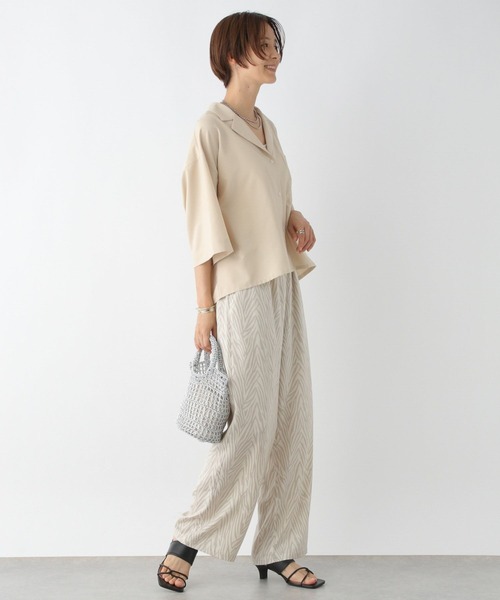 LEPSIM（レプシィム）の「開襟シャツSS　961205（シャツ/ブラウス・レディース・カーキブラウン/アイボリー/ブラック・FREE）」の8枚目の写真