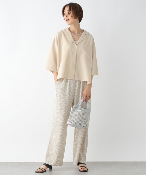 LEPSIM（レプシィム）の「開襟シャツSS　961205（シャツ/ブラウス・レディース・カーキブラウン/アイボリー/ブラック・FREE）」の9枚目の写真