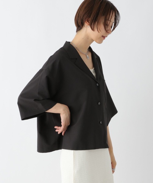 LEPSIM（レプシィム）の「開襟シャツSS　961205（シャツ/ブラウス・レディース・カーキブラウン/アイボリー/ブラック・FREE）」の10枚目の写真