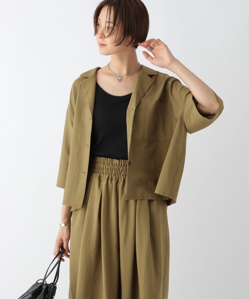 LEPSIM（レプシィム）の「開襟シャツSS　961205（シャツ/ブラウス・レディース・カーキブラウン/アイボリー/ブラック・FREE）」の18枚目の写真