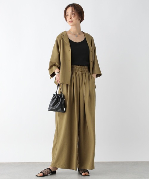 LEPSIM（レプシィム）の「開襟シャツSS　961205（シャツ/ブラウス・レディース・カーキブラウン/アイボリー/ブラック・FREE）」の19枚目の写真