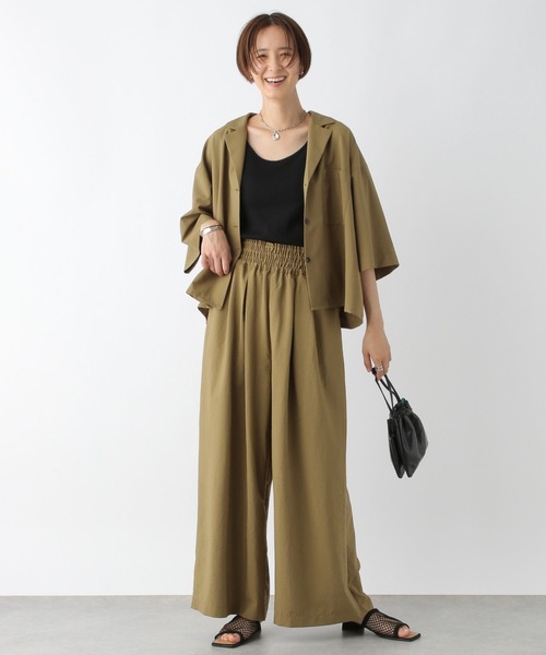 LEPSIM（レプシィム）の「開襟シャツSS　961205（シャツ/ブラウス・レディース・カーキブラウン/アイボリー/ブラック・FREE）」の20枚目の写真