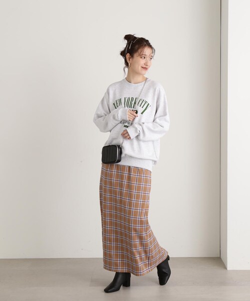 N.（N. Natural Beauty Basic）（エヌエヌナチュラルビューティーベーシック）の「【S Size Line】◆チェックロングスカート（スカート・レディース・グリーン系その他/ブラウン系その他・SMALL/MEDIUM）」の5枚目の写真