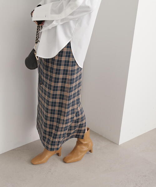 N.（N. Natural Beauty Basic）（エヌエヌナチュラルビューティーベーシック）の「【S Size Line】◆チェックロングスカート（スカート・レディース・グリーン系その他/ブラウン系その他・SMALL/MEDIUM）」の10枚目の写真