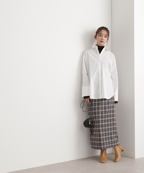 N.（N. Natural Beauty Basic）（エヌエヌナチュラルビューティーベーシック）の「【S Size Line】◆チェックロングスカート（スカート・レディース・グリーン系その他/ブラウン系その他・SMALL/MEDIUM）」の6枚目の写真