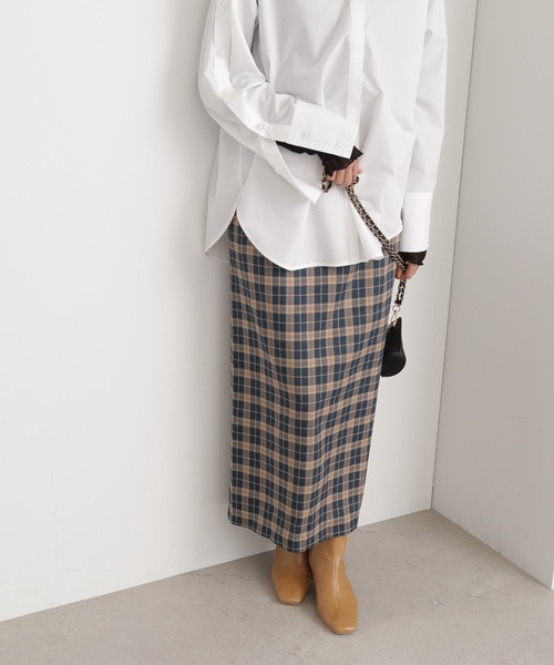 N.（N. Natural Beauty Basic）（エヌエヌナチュラルビューティーベーシック）の「【S Size Line】◆チェックロングスカート（スカート・レディース・グリーン系その他/ブラウン系その他・SMALL/MEDIUM）」の3枚目の写真