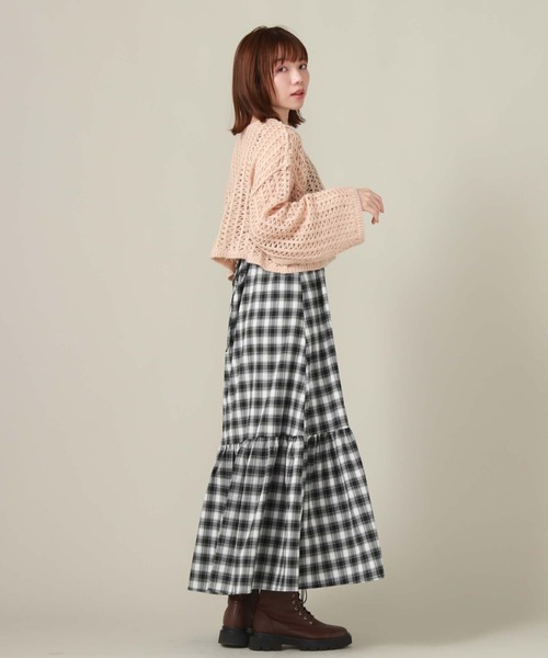 archives（アルシーヴ）の「クロップド丈透かし編みニット（ニット/セーター・レディース・アイボリー/ブラック/ピンクベージュ/ブルー・MEDIUM）」の21枚目の写真