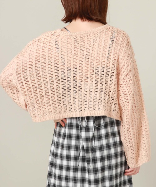 archives（アルシーヴ）の「クロップド丈透かし編みニット（ニット/セーター・レディース・アイボリー/ブラック/ピンクベージュ/ブルー・MEDIUM）」の19枚目の写真