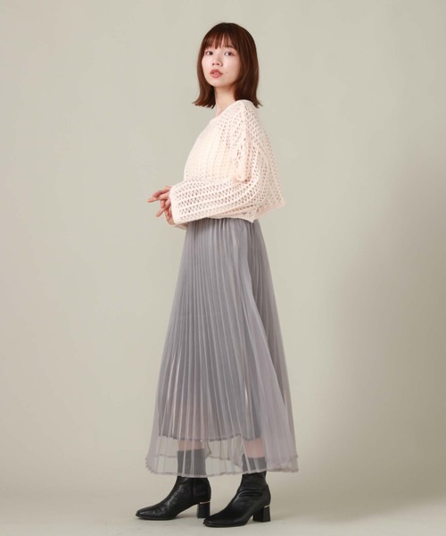 archives（アルシーヴ）の「クロップド丈透かし編みニット（ニット/セーター・レディース・アイボリー/ブラック/ピンクベージュ/ブルー・MEDIUM）」の11枚目の写真