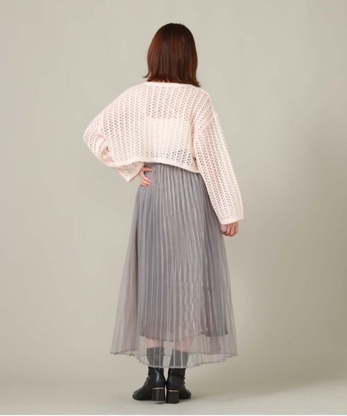 archives（アルシーヴ）の「クロップド丈透かし編みニット（ニット/セーター・レディース・アイボリー/ブラック/ピンクベージュ/ブルー・MEDIUM）」の10枚目の写真