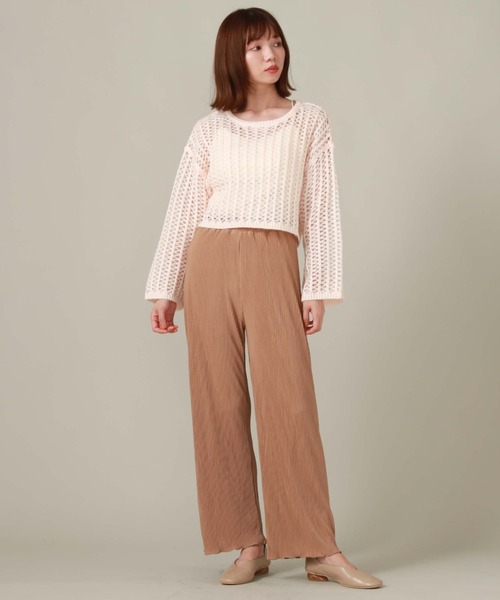 archives（アルシーヴ）の「クロップド丈透かし編みニット（ニット/セーター・レディース・アイボリー/ブラック/ピンクベージュ/ブルー・MEDIUM）」の8枚目の写真