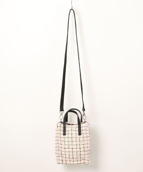 Kassiopea（カシオペア）の「(KASSIOPEA)ファンシーツイードミニバッグ（ショルダーバッグ・レディース・ピンク/ネイビー・FREE）」の5枚目の写真