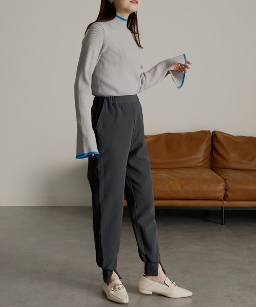 RANAN（ラナン）の「裏起毛裾スリットジョガーパンツ（その他パンツ・レディース・アイボリー/ブラック/ブルー/チャコール/ピンク・M/L/S/LL）」の18枚目の写真