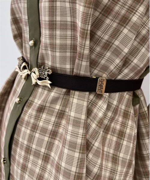 axes femme POETIQUE（アクシーズファムポエティック）の「調節リトルリボンゴムベルト（ベルト・レディース・アンティークシルバー/ピンク/アンティークゴールド・FREE）」の5枚目の写真