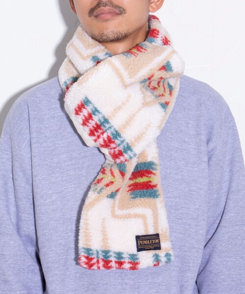 PENDLETON(ペンドルトン)の「【PENDLETON/ペンドルトン】別注HARDING ボアマフラー リバーシブル フリース(マフラー・メンズ・オフホワイト/ブラウン/ブラック・FREE)」の6枚目の写真