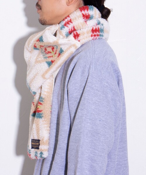 PENDLETON(ペンドルトン)の「【PENDLETON/ペンドルトン】別注HARDING ボアマフラー リバーシブル フリース(マフラー・メンズ・オフホワイト/ブラウン/ブラック・FREE)」の5枚目の写真