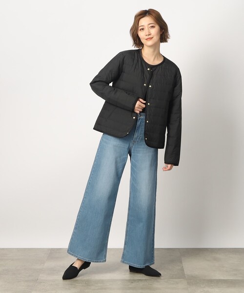 grove（グローブ）の「◆軽くて暖かい多機能！つつまれライトダウンジャケット（ダウンジャケット/コート・レディース・ブラック/モカ/ナチュラル・02/03/01/05/04）」の8枚目の写真