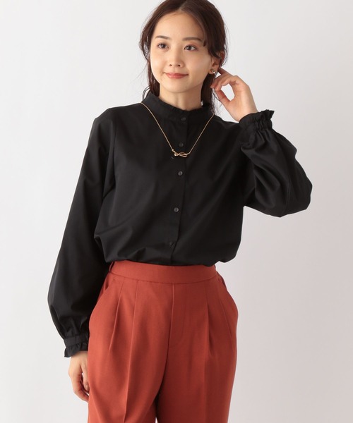 GLOBAL WORK(グローバルワーク)の「お手入れらくらく襟フリル2WAYブラウス/906653(シャツ/ブラウス・レディース・ブラック/オフホワイト/ストライプ/ブルー・MEDIUM/LARGE)」の15枚目の写真