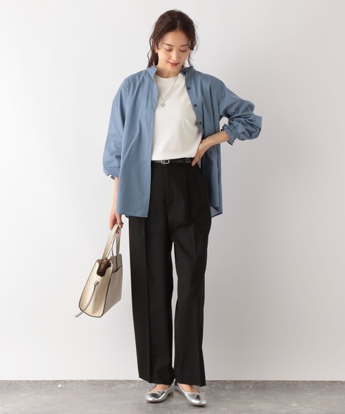 GLOBAL WORK(グローバルワーク)の「お手入れらくらく襟フリル2WAYブラウス/906653(シャツ/ブラウス・レディース・ブラック/オフホワイト/ストライプ/ブルー・MEDIUM/LARGE)」の22枚目の写真
