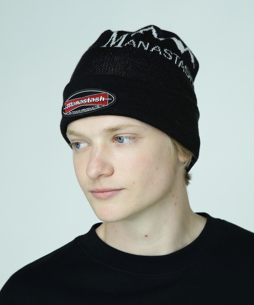 MANASTASH（マナスタッシュ）の「MANASTASH/マナスタッシュ/MULTI CLASSIC LOGO KNIT CAP/マルチクラシックロゴニットキャップ（ニットキャップ/ビーニー・メンズ・ブラック/グレー/ベージュ/オリーブ・F）」の2枚目の写真