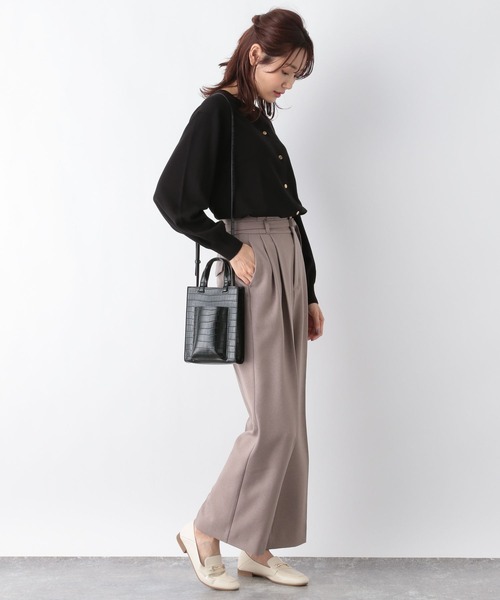 GLOBAL WORK(グローバルワーク)の「洗えるクルーカーディガン/MATINEE LINE/967667(カーディガン/ボレロ・レディース・マスタード/ブラック/グレイッシュベージュ/ブルー系その他6・MEDIUM/LARGE)」の7枚目の写真