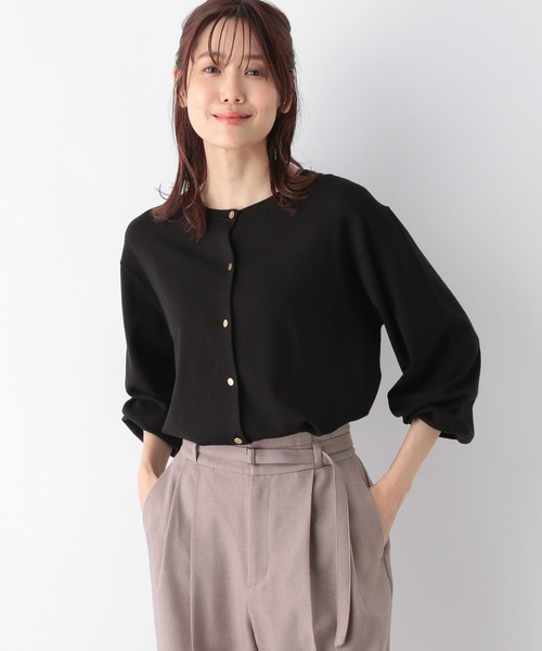 GLOBAL WORK(グローバルワーク)の「洗えるクルーカーディガン/MATINEE LINE/967667(カーディガン/ボレロ・レディース・マスタード/ブラック/グレイッシュベージュ/ブルー系その他6・MEDIUM/LARGE)」の10枚目の写真