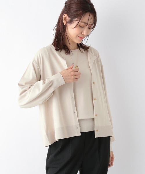 GLOBAL WORK(グローバルワーク)の「洗えるクルーカーディガン/MATINEE LINE/967667(カーディガン/ボレロ・レディース・マスタード/ブラック/グレイッシュベージュ/ブルー系その他6・MEDIUM/LARGE)」の20枚目の写真