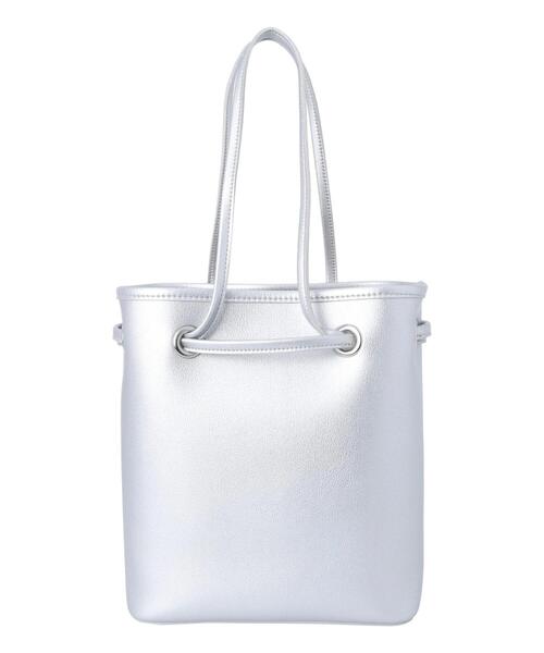 Lugnoncure（ルノンキュール）の「合皮巾着バッグ（ハンドバッグ・レディース・ブラック/ブルー/シルバー・F）」の9枚目の写真